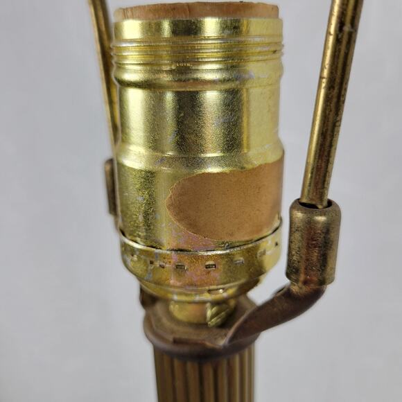 Vintage Stiffel Table Lamp White Porcelain Gold Leaf MCM Retro Hollywood Regency - Picture 3 of 16